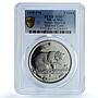 Isle of Man 1 crown British Blue KM-966 Cat Crowns MS 67 PCGS CuNi coin 1999