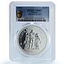 France 50 francs Hercules Gad-882 F-427 KM-941 MS 67 PCGS silver coin 1978