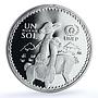 Peru 1 sol UNEP KM-314 Wildlife Fauna Camels Vicunas proof silver coin 1994