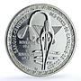 Western African States 500 francs Monetary Union KM-7 Dahomey silver coin 1972