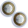 Mexico 100 pesos x 2 Set Quintana State KM-736 Federation bimetal coins 2004