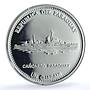 Paraguay 1 guarani Central Bank KM-197 Canonero Ship proof silver coin 2002