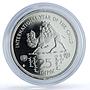 Mongolia 25 togrog Year of Child KM-39 UNICEF Camel proof silver coin 1980