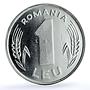 Romania 1 leu Republic Pattern KM-Pn297 proof-like silver coin 1992