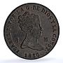 Spain 8 maravedis Isabella II Jubia Mint KM- 531.2 Cal-488 copper coin 1850