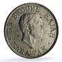 Sarawak British Malaysia 10 cents Charles V Brooke Rajah KM-16 CuNi coin 1927