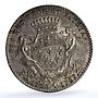 France Louis XV Francois Libault Mayor of Nantes Token Feu- 8926 silver 1767