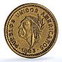 Venezuela 1/2 peso Pueblos Unidos Americanos Medio Peso gold coin 1863