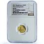 Kazakhstan 500 tenge Ali Sayfuddin Brunei KM-257 Mosque PF 70 NGC gold coin 2011