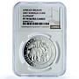Somalia 100 shillings Elephant KM-182 African Wildlife PF70 NGC silver coin 2007