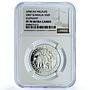 Somalia 50 shillings Elephant KM-178 African Wildlife PF 70 NGC silver coin 2007