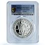 Sierra Leone 10 dollars Rhinoceros KM-248 Fauna PR 70 PCGS silver coin 2001