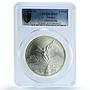 Mexico 5 onzas Libertad Angel of Independence KM-615 MS 67 PCGS silver coin 2009