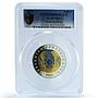 Kazakhstan 1000 tenge State Arms KM-115 Emblem PR 69 PCGS silver coin 2003