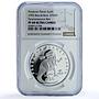 Bosnia 750 dinara Tyrannosaurus Rex KM-5 Dinosaurs PF 68 NGC silver coin 1997