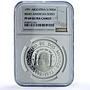 Argentina 1000 australes Ibero-American KM-106 Pillars PF69 NGC silver coin 1991