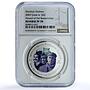 Cook Islands 2 dollars Hound Baskervilles Sherlock MS 70 NGC silver coin 2007