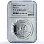 Armenia 100 dram Mouflon KM-177 Red Book Fauna Goat PF 70 NGC silver coin 2008