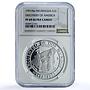 Nicaragua 1 cordoba Ibero-American KM-77 Dos Mundos PF 69 NGC silver coin 1991