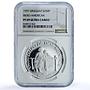 Uruguay 250 pesos Gauchos Ibero-American Dances PF 69 NGC silver coin 1997