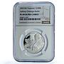 Transnistria 100 roubles Chepega Kulish Cossack Ship PL 69 NGC silver coin 2007