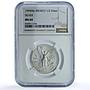 Mexico 1/2 onza Libertad Angel of Independence KM-545 MS 64 NGC silver coin 1994