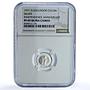 El Salvador 1 colon Independence KM-141 Fecundidad PF 69 NGC silver coin 1971
