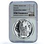 Mexico 5 pesos Lobo KM-627 Wildlife Fauna WWF Wolf PF 68 NGC silver coin 1998