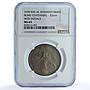 Ras al-Khaimah Rome Centennial SPQR MS 63 NGC brass medal 1970