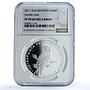 Kazakhstan 500 tenge Hawk Owl KM-205 Fauna Bird PF 69 NGC silver coin 2011