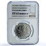 Iraq 1 dinar Qadissyiat KM-149 Anniversary Hussein PF 65 NGC nickel coin 1980