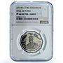 Iraq 1 dinar Air Forces KM-153 Military Hussein Plane PF 64 NGC nickel coin 1981