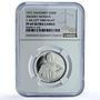 Dahomey Benin 200 francs Independence 1 AR Femme Abomey PF 69 NGC Ag coin 1971