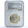 Isle of Man 2 pounds Youth Games KM-1476 Tosha Cat MS 66 NGC bimetal coin 2011