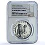 Haiti 50 gourdes Woman with Shell Mark Left KM-104.1 PF 68 NGC silver coin 1973