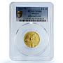 Mexico 1/4 onza Libertad Angel of Independence KM-673 MS 68 PCGS gold coin 2003