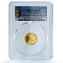 Myanmar Burma 1/4 tical Central Bank Bullion Elephant MS 62 PCGS gold coin 1991