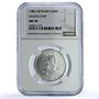 Vietnam 100 dong Junk KM-18 Ship Clipper MS 70 NGC silver coin 1986