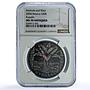 Belarus 20 roubles Kupalle KM-71 Festivals Rites Flower MS 70 NGC Ag coin 2004