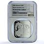 Belarus 20 roubles Struve Geodetic Arc KM-155 Map PF 69 NGC silver coin 2006