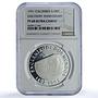 Colombia 10000 pesos Bogota Mint KM-284 Ibero-American PF68 NGC silver coin 1991