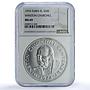 Turks Caicos Islands 20 crowns Churchill KM-2 MS 69 NGC silver coin 1974