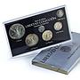 Mexico Various Onzas Set Libertad Angel of Independence BU silver coins 1992