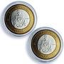 Mexico 100 pesos x 2 Set Colima State KM-729 Federation bimetal coins 2005