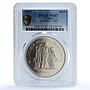France 50 francs Hercules KM-941.1 Gad-882 F-427 MS 67 PCGS silver coin 1975
