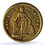 Chile 1 peso Republic KM-133 Standing Liberty gold coin 1860 So