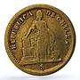 Chile 1 peso Republic KM-133 Standing Liberty gold coin 1861 So