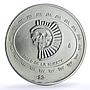 Mexico 2 pesos Disco Muerte KM-618 Precolombina Teotihuacan silver coin 1998