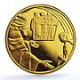 Israel 1 sheqalim Abraham Angels KM-437 Biblical Art proof gold coin 2007