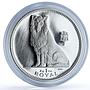 Gibraltar 1 royal Collie KM-318a Best Friends Dog proof silver coin 1995